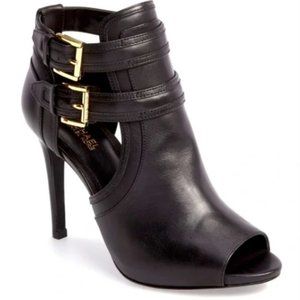 Michael Kors open toed leather booties